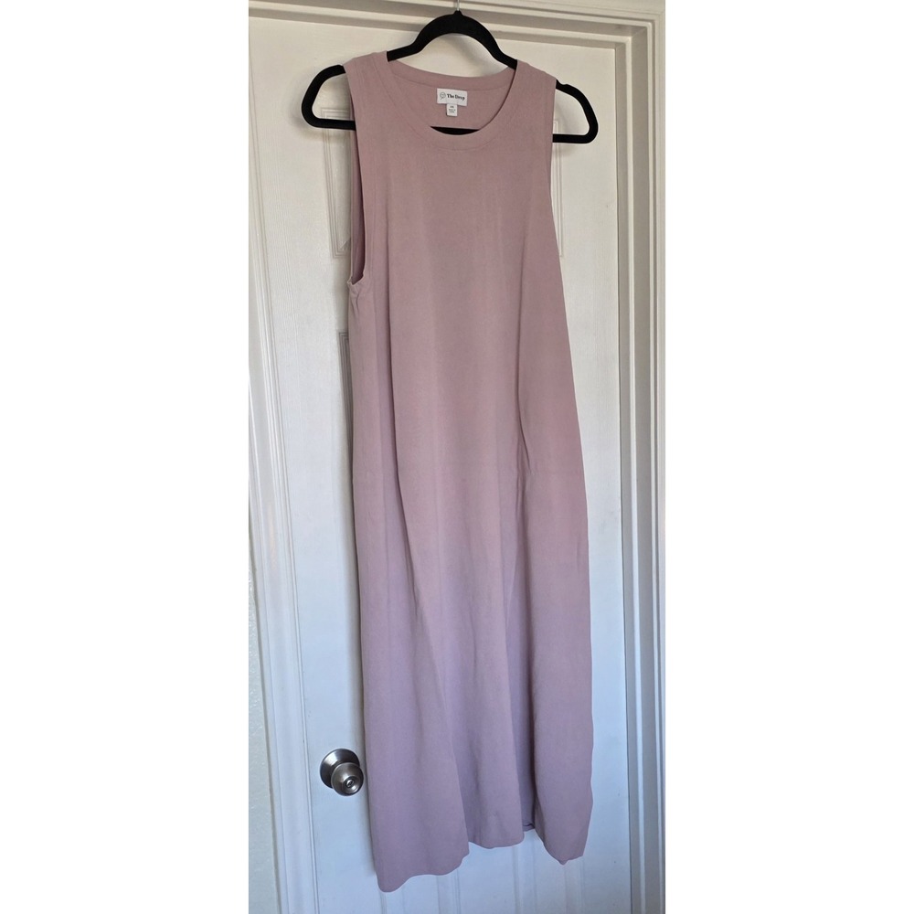 The Drop Womens XXL Dusty Rose Pink Knit Sleeveless Crewneck Maxi Dress